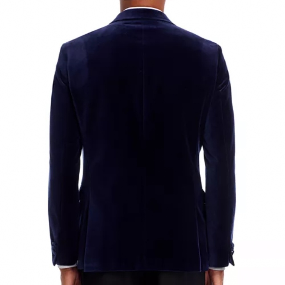 BOSS HUGO BOSS Men’s Arti slim fit navy velvet dinner jacket size 38R - Picture 2 of 11